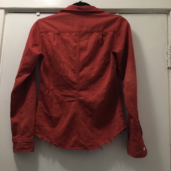 Frank & Eileen faded red rust button up blouse XS NWOT - Picture 2 of 11
